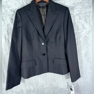 Anne Klein Women’s Suit Blazer Size 8 Charcoal Gray classic  business wear NWT